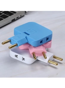 Adaptador De Tomada Benjamin Dobrável Universal Plug Colorido Conversor Europeu T 3 Saídas Bivolt Energia Articulado