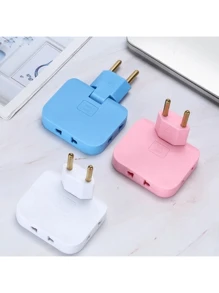 Adaptador De Tomada Benjamin Dobrável Universal Plug Colorido Conversor Europeu T 3 Saídas Bivolt Energia Articulado