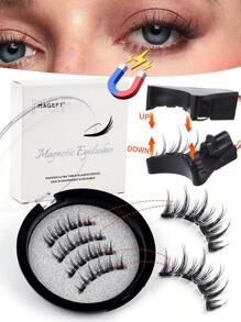MAGEFY 1 Pair CC Curl Manga Reusable Magnetic Suction False Eyelash Kit,Equipped With Magnetic Clips,Natural Looking, 3D Natural Spiky Manga Lashes Fluffy Wispy Soft Lashes Fake Eyelashes False Eyelashes Strip,Comic Pointed Tail Style Style, Magnetic Lashes, End Eye Elongated Faux Mink Strip Lashes, Suitable For Parties Or Gift For Women&Girls, Ultra-Light Lashes Package - 尖尾漫畫款 - 查看 12