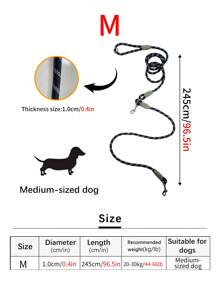 1pc Reflective Nylon Material Hand-Free Dog Leash, Adjustable Shoulder Crossbody Walking Strap For Small/Medium/Large Dogs