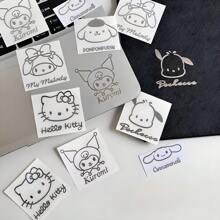 Sanrio [Best Seller]Official Sanrio High-Quality Cartoon Silver Stickers, Hello Kitty, Kuromi Waterproof INS Cute Stickers For Scrapbooking