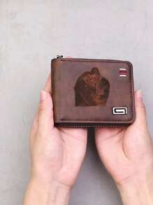 Customizable Engraved Photo Leather Wallet, Personalized Men's Wallet, Commemoration Gift For Father, Anniversary Gift For Husband, Valentine's Day Gift, Birthday Gift For Him Valentines