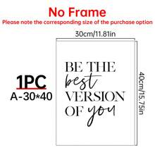 1pc Wall Art Prints, Be The Best Version Of You, Home Decor, Inspirational Quotes, Bedroom Living Room Hallway Decoration,Vintage Motivational Posters,Wall Arts Decorative Murals, Home Decor, Poster Art,Canvas Wall Poster Gifts Birthday Graduation