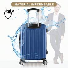 20-Inch Hard-Shell Travel Suitcase For Carry-On, Hand Luggage With 4 Wheels And Integrated Lock, Variety Of Colors - Black and White - View 3