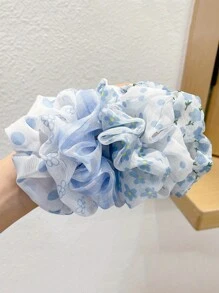 6 Stück/Set Oversized blaue Haargummis, elegante Haarbänder, süße Haarseile, koreanischer Stil Haraccessoires, Haraccessoires, Haargummis