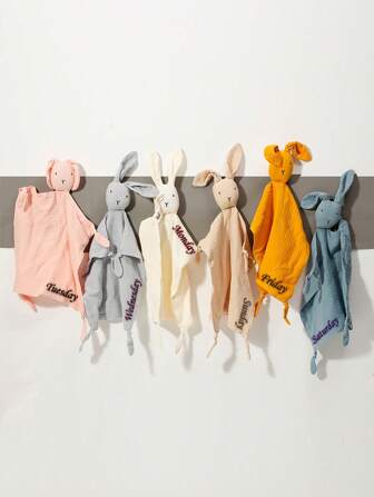 1 pezzo Asciugamano morbido per bebè personalizzato con ricamo - Coperta morbida a forma di coniglietto per bebè - Asciugamano morbido ricamato - Coperta per bebè - Accessorio carino per foto di neonati - Asciugamano morbido per bebè, Asciugamano personalizzato come regalo per il bagno del bebè, Decorazione casa per doccia per bebè, Regalo per Natale, Regali per il ritorno a scuola, Regali creativi per bambini, bambine, San Valentino, Pasqua