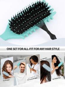 Juego de brochas definidoras de rizos para cabello rizado, Kit de 3 peines para desenredar y peinar con cepillo de contorno, peine de punta y garfio de limpieza de Candybrush