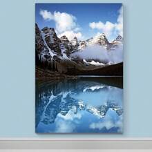 1PCS Framed Ten Peaks Valley Vertical Landscape Painting Poster Print Canvas Wall Artwork Home Office Decoration Home Office Decoration For Bedroom Living Room Dining Room Bathroom Study Office Hotel Coffee Shop Studio Corridor Wall Decoration - Multicolor - View 4