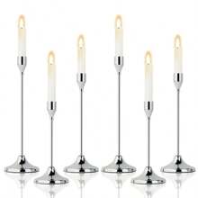 Juego de candelabros de metal: Candelabros de metal elegantes para mesa, lacados, con tema romántico, adecuados para festivales, Pascua, centros de mesa de bodas, eventos, fiestas, cumpleaños y decoración del hogar (velas no incluidas) - Regalo para graduación