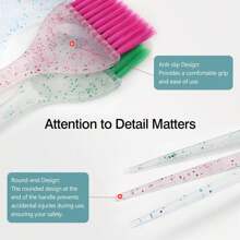 1pc/3pcs Hair Dye Brush Glitter Brush Highlight Brush Hair Styling Set: Precision Application Brushes For Hair Dyeing And Styling - Salon Quality Tools For Home And Professional Use - Multicolor - View 4