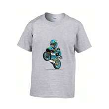 Men's T-Shirt With BIKER Print - Grey - View 2