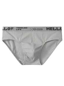 6pcs Men's Graphic Letter Print Breathable Briefs