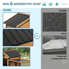 Durable Wood And Iron Chicken Coop With Runway And Waterproof Roof, Suitable For 5-7 Chickens, Built-In Nesting Box - 棕色 - 查看 8