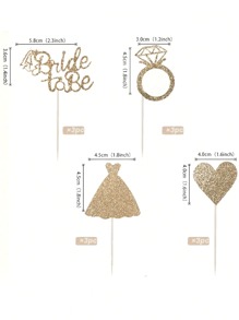 12 Stücke Cupcake-Topper "Braut zu sein" mit Herz-Ring-Kleid für Brautparty, Cupcake-Picks für Hochzeit, Verlobung, Junggesellinnenabschied, Tortendekoration, Weihnachten - Funkeln - Übersicht 3