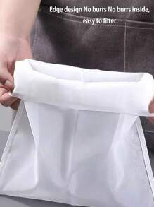 5 件优质尼龙细网过滤袋 - 可重复使用，适用于优质坚果奶过滤袋、细网、粗网、冷萃咖啡过滤器、厨房配件、厨房、夏季海滩派对、食物、露营、收纳袋、房间装饰、厨房用品 - 白色 - 查看 4