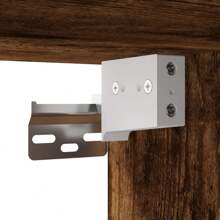 Smoked Oak Engineered Wood Wall Cabinet 66.5 Cm Stylish Storage Solution - Brown - View 9