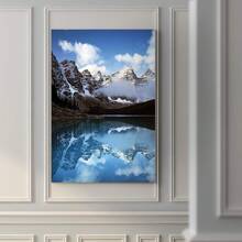 1PCS Framed Ten Peaks Valley Vertical Landscape Painting Poster Print Canvas Wall Artwork Home Office Decoration Home Office Decoration For Bedroom Living Room Dining Room Bathroom Study Office Hotel Coffee Shop Studio Corridor Wall Decoration - Multicolor - View 2