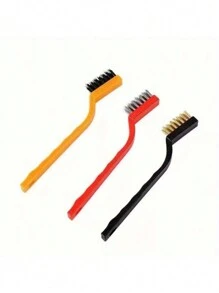 3pcs Brass/Stainless Steel Wire Brush Set With Curved Handle Grip For Rust, Dirt Removal Gas Stove Brushes Multi-Functional Kitchen Tool Metal Fiber Brushes Iron Brush Cleaning Wire Brush - Multicolor - View 11