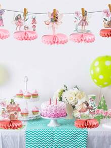 7pcs, Flower Fairy Honeycomb Decoration Set,Party Centerpieces For Table,Butterfly Flower Fairies Theme Party Decorations, Birthday Party Babe Shower Supplies Background Decoration - Multicolor - View 6