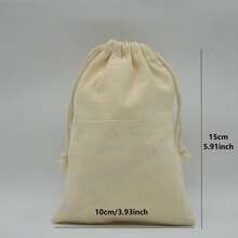 10pcs/Pack Beige Drawstring Gift Bags, Multi-Sizes Gift Packaging Bags For Holidays, Events, Parties, Weddings, DIY Gift Wrapping, Home Storage Bags - Cotton Natural Color - View 7