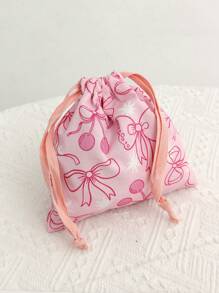 1 Pieza/Set de Neceser de Maquillaje Acolchado con Diseño de Conejo Beige Lindo, Patrón de Lazo de Dibujos Animados y Cerezas. Bolso de Maquillaje de Viaje, Multifuncional, de Mano, Portátil para Artículos de Tocador. Diseño de Cremallera de Gran Apertura, Adecuado para Cosméticos, Lápiz Labial, Joyas, Pañuelos, Toallas Sanitarias, Apto como Regalo para Mujeres, Viajeras, Dormitorios y Útiles Escolares para Niñas. Esenciales de Viaje, Neceser de Maquillaje, Esenciales de Vacaciones, Bolsa de Maquillaje, Organizador de Maquillaje, Organizador de Maquillaje de Invierno, Almacenamiento de Maquillaje, Útiles Escolares