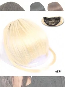 Natural Straight Synthetic Bangs High Temperature Fiber Clip-In Full Bangs With Fringe Of Hair 6 Inch Elegant Women's Clip-In Synthetic Hair Bangs With Sideburns - Perfect For Daily Use & Instant Style Upgrade Synthetic Women's Hair Short Straight Bangs Brown Black Red Wig Clip In Hairpieces For Black Heat Resistant Fiber