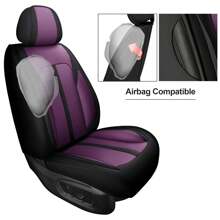 JDWBT Fundas Asientos Coche, Universal Juego de Fundas para Asientos de Coche, Funda Asiento para Delantero Trasero Completo 5 Asientos,Compatibles con la Mayoría de Las Camionetas SUV sedán - Morado - Ver 9