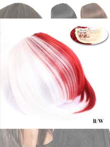 Natural Straight Synthetic Bangs High Temperature Fiber Clip-In Full Bangs With Fringe Of Hair 6 Inch Elegant Women's Clip-In Synthetic Hair Bangs With Sideburns - Perfect For Daily Use & Instant Style Upgrade Synthetic Women's Hair Short Straight Bangs Brown Black Red Wig Clip In Hairpieces For Black Heat Resistant Fiber