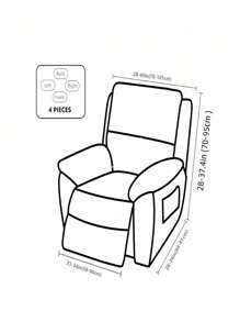 1pc Floral Pattern Massage Chair Cover, Thick Print Recliner Sofa Cover, Elastic 4-Piece Full Cover Massage Chair Slipcover, Suitable For All Seasons