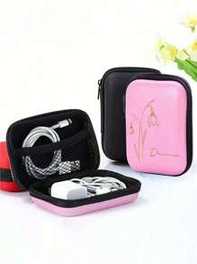 1Pc Customized Mini Portable Storage Bag,Unique Design, Cell Phone Charger Cable Organizer, Earphone Organizer Case, Small Key Box, Zipper Wallet For Wireless Headphones, Bluetooth Earphones, Wireless Headphones, Bluetooth Headphones, Earbuds, Small Travel Cable Organizer, For Business, Travel, School, College, Office, Power Bank, Travel Bag, Portable Charger, Charger Case, Headphone Bag, Electronics Cable Bag, Dorm, Home, Camping