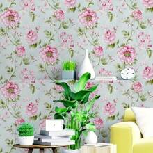 1 Roll Pink Peony Pattern Self-Adhesive Wallpaper, Easy To Peel And Stick, Waterproof And Removable, For Living Room, Kitchen, Bedroom, Dorm, Outdoor Garden Decor, Furniture Renovation, Aesthetic Wallpaper Room Decor Home Decor Wall Decor Bathroom Decor Bedroom Decor Room Decoration Stuff Living Room Decor House Decor Home Decor Living Room Wall Paper Stickers