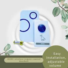 1 pieza Timbre de puerta inalámbrico remoto, apto para uso doméstico, hotel y espacios públicos - Blanco - Ver 4