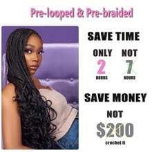 Franse krul haak vlechten 18 inch 1/6 pakken Goddess Box Braids haak haar voorgeluste Franse krullende vlecht haar haak box vlechten met krullende golvende uiteinden synthetische haarextensies