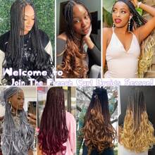Franse krul haak vlechten 18 inch 1/6 pakken Goddess Box Braids haak haar voorgeluste Franse krullende vlecht haar haak box vlechten met krullende golvende uiteinden synthetische haarextensies