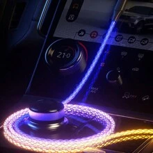 Cable de carga rápida RGB de 6A 66W con luz de respiración, cable de datos USB Tipo C de 66W compatible con carga rápida USB Tipo C de 30W de Samsung