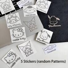 Sanrio [Best Seller]Official Sanrio High-Quality Cartoon Silver Stickers, Hello Kitty, Kuromi Waterproof INS Cute Stickers For Scrapbooking
