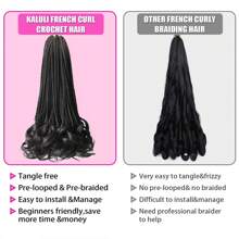 Franse krul haak vlechten 18 inch 1/6 pakken Goddess Box Braids haak haar voorgeluste Franse krullende vlecht haar haak box vlechten met krullende golvende uiteinden synthetische haarextensies