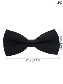 1pc Men's Solid Color Double Layer Bow Tie, Versatile For Party, Performance And Formal Suit