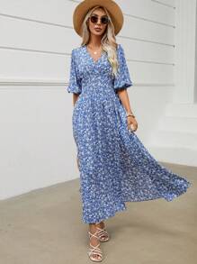Women's Flowy Maxi Skirt Summer Casual Long Skirts - 藍色 - 查看 1