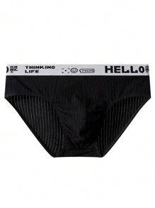 6pcs Men's Graphic Letter Print Breathable Briefs