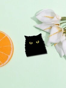 Cute Tiny Black Cat Enamel Pin Novelty Cartoon Animal Metal Badge Brooch For Jewelry Accessory Gifts Wholesale Ladies' Daily Party Accessories, Fashionable Jewelry, Best Friend Gifts Pin For Clothes Bag Charm School