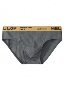 6pcs Men's Graphic Letter Print Breathable Briefs