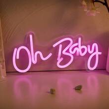 Chi-Buy 可爱 LED 霓虹灯字母灯牌“Oh Baby”、“Beauty”、“Bride To Be”，霓虹灯挂饰，家居装饰灯，USB 供电，适用于生日派对、新年、圣诞节、情人节装饰 - 彩色 - 查看 16