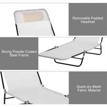 SlickBlue 71.75"- Comfortable Folding Lounge Chairs With Headrest And Recline Feature