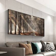 1 Pieza de Pintura en Lienzo de Sol Natural, Póster de Árbol, Arte de Pared de Paisaje Forestal, Impresión Escandinava, Decoración del Hogar, Sin Marco - transparente - Ver 3