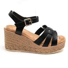 Summer Casual Versatile Thick Sole Platform Sandals - Black - View 3