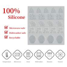5Pcs/Set Silicone Leaf Shape Fondant Molds Chocolate Mould For Cake Pastry Decor Baking Gumpaste Moulds Decoration Sugar Lace Veil Mat - Grey - View 4