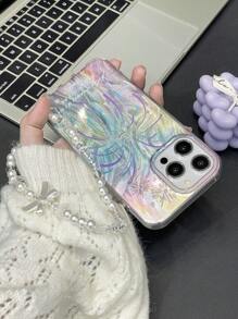 1 件时尚闪亮烟花和星星印花透明手机壳带挂绳，适用于 Iphone11/12/13/14/15/16 16PRO 16PROMAX、系列 GalaxyA05/A15/A25/A35/A53/A54/A55/S23/S24ULTRA - 彩色 - 查看 4