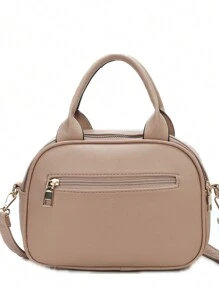 Modern Women's Handbag With Multiple Zippers For Carrying - Champán - Ver 3