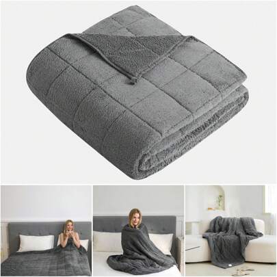 Good Nite Fleece Weighted Blanket Sherpa Plush Warm Cozy Heavy Blanket For Comfort And Deep Sleep Therapeutic Flannel Blanket Ideal For Relaxation And Winter Use For Adults And Teens